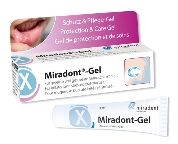 Miradont-Gel -15ml tuubis aftidele, limaskesta ärrituse leevendamiseks