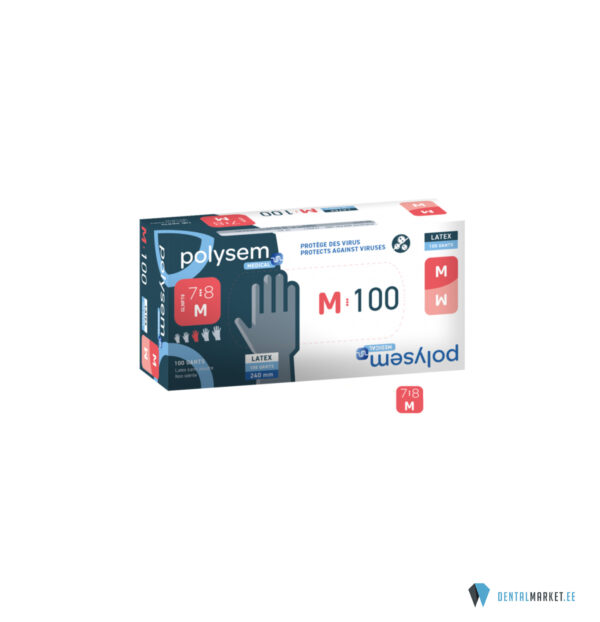 Polysem latekskindad M, 100tk/pk